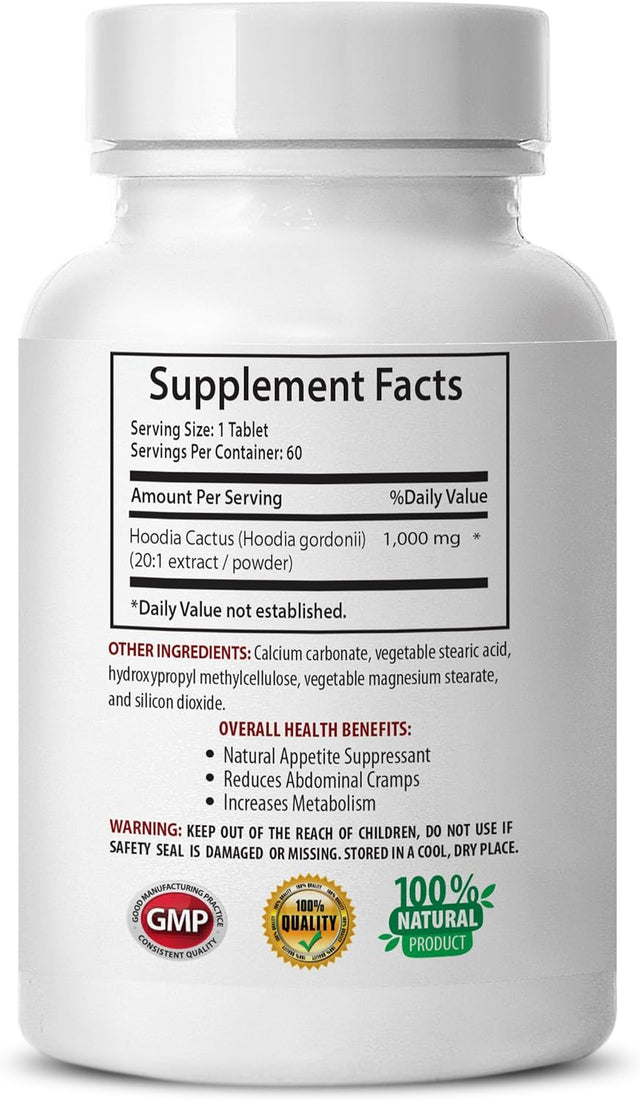 Hoodia Gordonii Appetite Suppressant - HOODIA CACTUS 20:1 EXTRACT - Fat Burner Supplement - Energy Booster Pills - Hoodia Gordonii Extract - Hoodia Supplement - Hoodia Gordonii Pills - 2B 120 Tablets