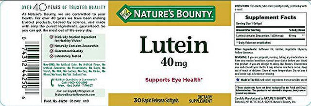 Nature'S Bounty Lutein Pills, Eye Health Supplements and Vitamins, Support Vision Health, 40 Mg, 30 Softgels