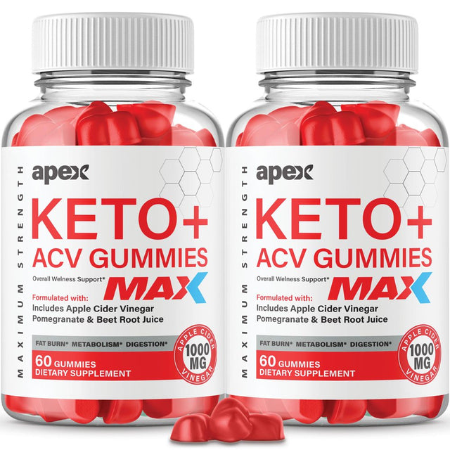 (2 Pack) Apex Max Keto Gummies Apex Max Keto ACV Gummies Advanced Formula Apex Max Keto Apple Cider Vinegar Gummies Gummy Ss (120 Gummies)