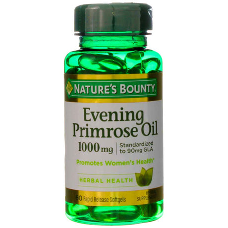 Nature'S Bounty Herbal Health Evening Primrose Oil Rapid Release Softgels, 1000 Mg, 60 Ct (2 Pack) (Bundle)