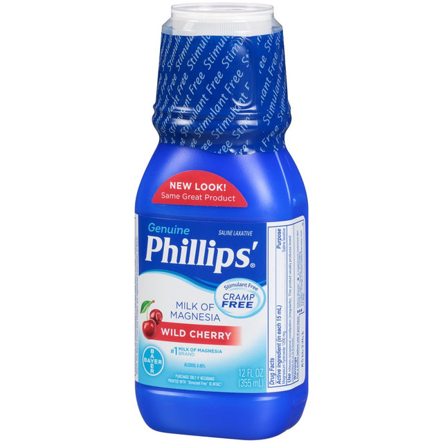 Phillips' Wild Cherry Milk of Magnesia Liquid Magnesium Laxative, 12 Oz