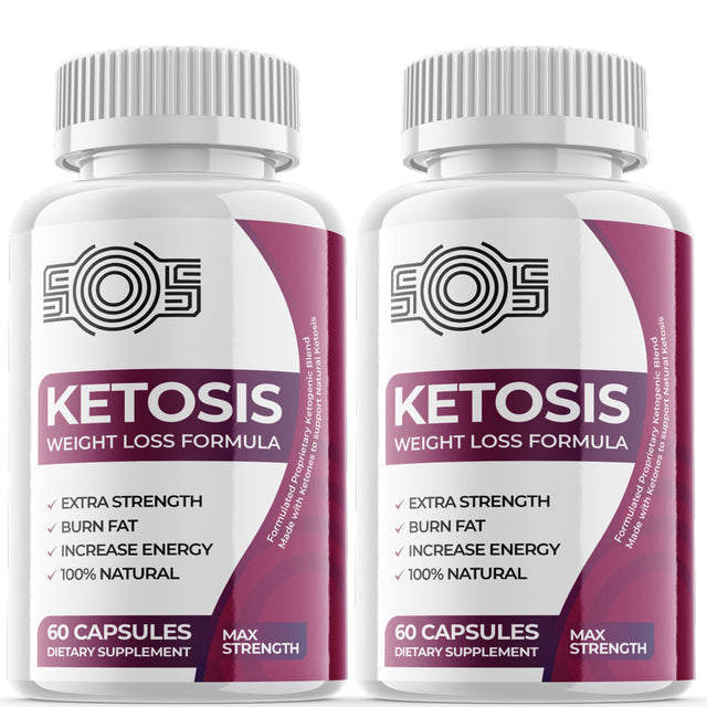 (2 Pack) SOS Ketosis - Keto Weight Loss Formula - Energy & Focus Boosting Dietary Supplements for Weight Management & Metabolism - Advanced Fat Burn Raspberry Ketones Pills - 120 Capsules