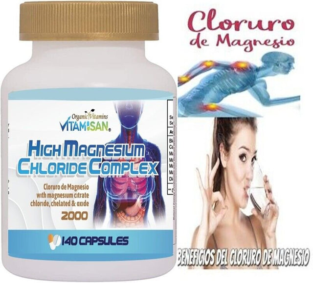 HIGH Cloruro De Magnesium Magnesium Chloride High Absorption 140 Capsules