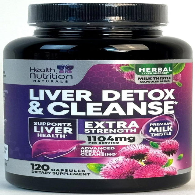 Gentle Liver Cleanse Detox & Repair Formula - Herbal Liver Support Supplement: Milk Thistle with Silymarin, Artichoke Extract, Dandelion, Beet, Chicory Root, & Turmeric for Liver Health - 120 Capsules