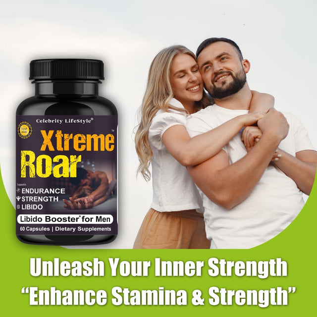 Xtreme Roar Testosterone Booster Vitamin Supplement, Male Enhancing 60 Capsules