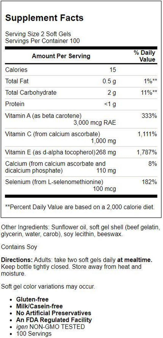 Carlson Laboratories Aces Antioxidant Formula 200 Softgel