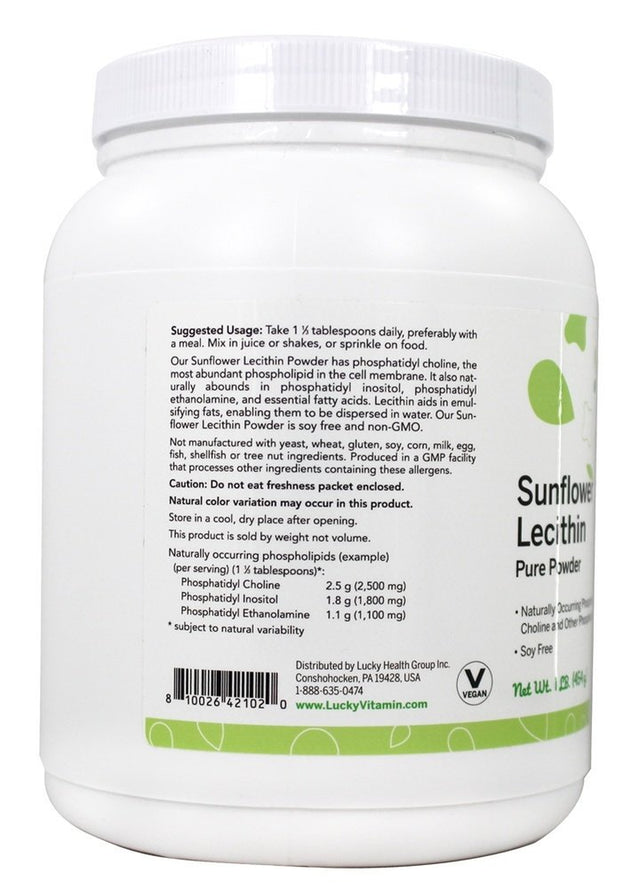 Luckyvitamin - Sunflower Lecithin Powder - 1 Lb.