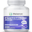 Balancebreens Pantothenic Acid 500 Mg - Vitamin B5 Supplement - 200 Capsules - Promotes Increased Energy Levels & Metabolism - Healthy Skin, Hair, and Eyes