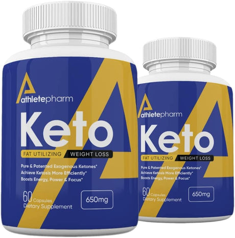 (2 Pack) Official Athletepharm Keto Fat Utilizing Weight Loss, Athlete Pharm Keto Pills, 120 Count, 2 Months Supply