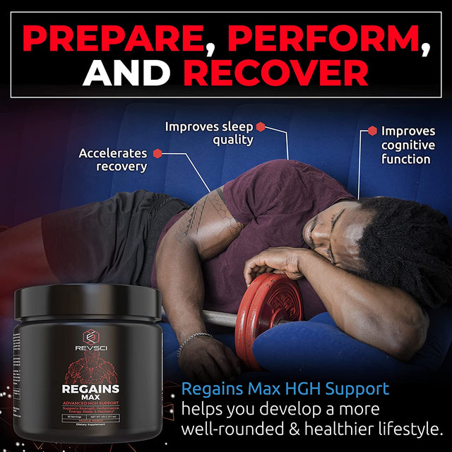 HGH Supplements for Men & Women - Regains MAX Natural Anabolic Muscle Builder for Men, Muscle Growth Building & Human Growth Hormone for Men, Muscle Recovery Post Workout Supplement, Powder - Mango