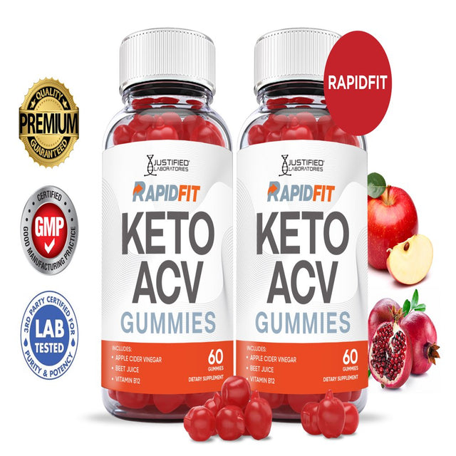 (2 Pack) Rapidfit Keto ACV Gummies 1000MG Dietary Supplement 120 Gummys