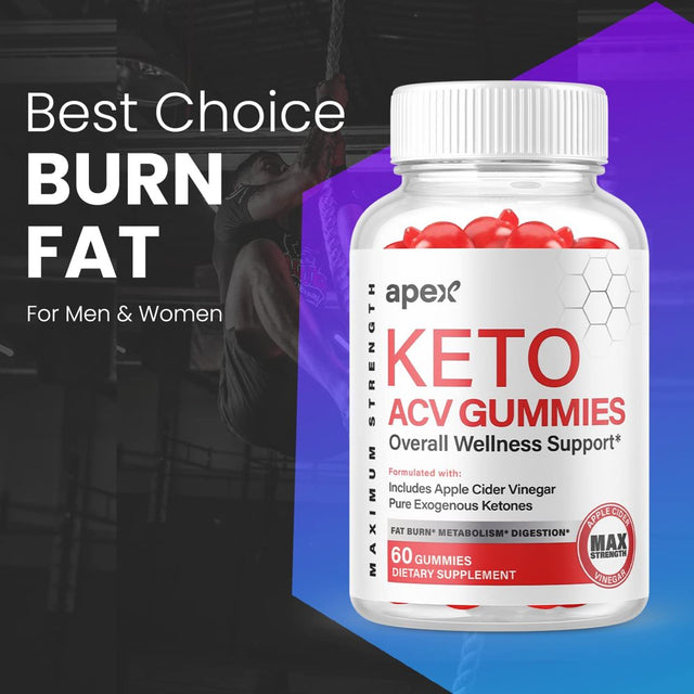 (2 Pack) Apex Keto ACV Gummies - Supplement for Weight Loss - Energy & Focus Boosting Dietary Supplements for Weight Management & Metabolism - Fat Burn - 120 Gummies