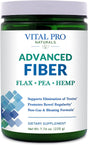 Vital Pro Naturals - Advanced Fiber Powder, Soluble and Insoluble Fiber Supplement with Flax, Pea and Hemp, Organic Daily Dietary Supplement Supports Gut Digestive Regularity 7.76 Oz