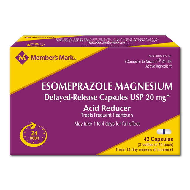 MM Release Heartburn Relief Capsules Esomeprazole Magnesium Acid Reducer (20Mg, 42 Ct.)