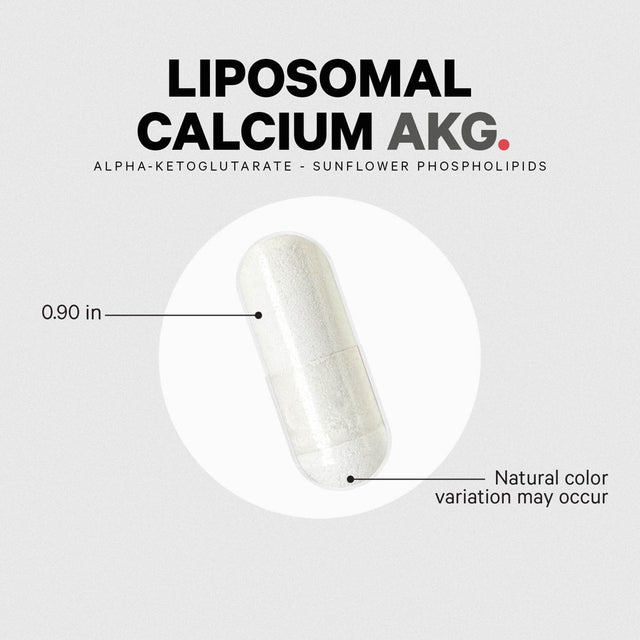 Codeage Liposomal Calcium AKG Capsules, Pure Alpha Ketoglutarate Supplement, Phospholipids, 60 Ct