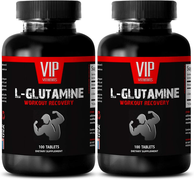 Workout Recovery Drink - Pure L-GLUTAMINE - Workout Recovery - Immune Support - Strength Boost - I Glutamine Capsules - 2 Bottles (200 Tablets)