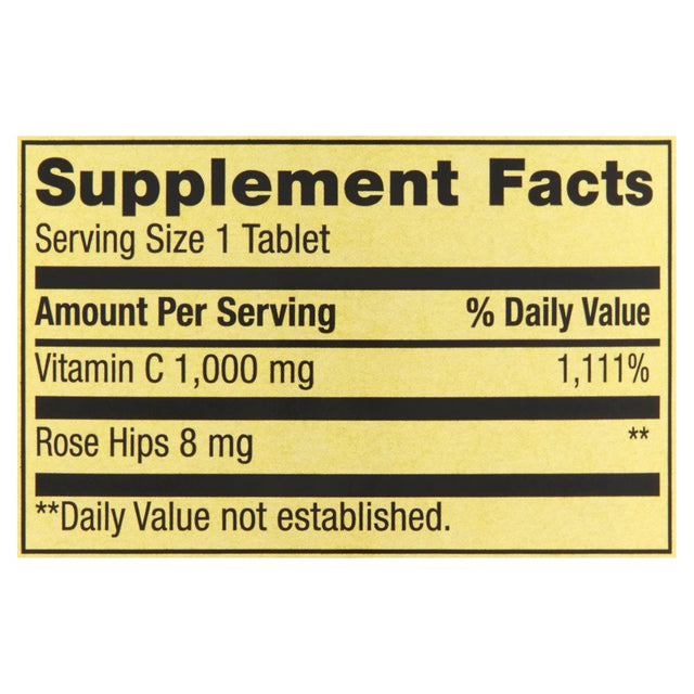 Spring Valley Vitamin C with Rose Hips Dietary Supplement Twin Pack, 1,000Mg, 250 Count, 2 Pack