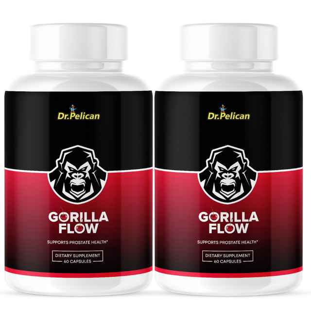 Gorilla Flow- Prostate Support/Urinary Tract Health -2 Bottles- 120 Capsules- Dr. Pelican