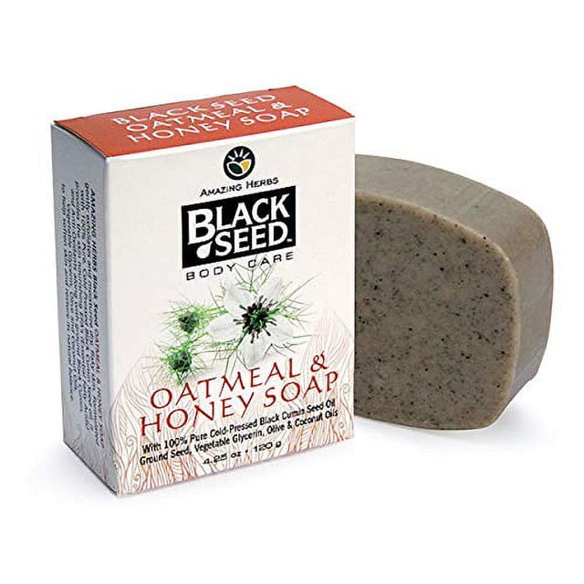 Amazing Herbs Black Seed Vegetable Glycerin Soap (Oatmeal & Honey - 3 Pack)