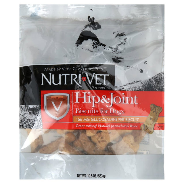 Nutri-Vet Hip & Joint Biscuits for Dogs - Tasty Dog Glucosamine Treat -SMALL Biscuit - 19.5 Oz.