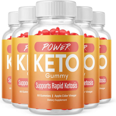 (5 Pack) Power Keto Gummies - Apple Cider Vinegar Supplement for Weight Loss - Energy & Focus Boosting Dietary Supplements for Weight Management & Metabolism - Fat Burn - 300 Gummies