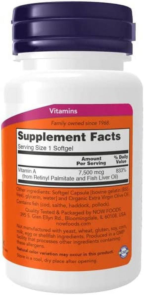 NOW Foods Vitamin a 25,000 IU - 100 Softgels