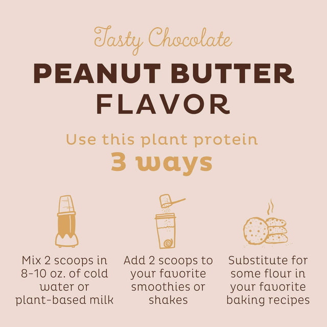 KOS Organic Plant Based Protein Powder, Chocolate Peanut Butter - Delicious Vegan Protein Powder - Keto Friendly, Gluten Free, Dairy Free & Soy Free - 1.3 Pounds, 15 Servings