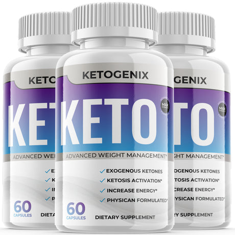 (3 Pack) Ketogenix Keto Max Pills Advanced Weight Mangement Puretonics VIP Tablets Ketogenic as Seen on for Women Men Supplements (180 Capsules)