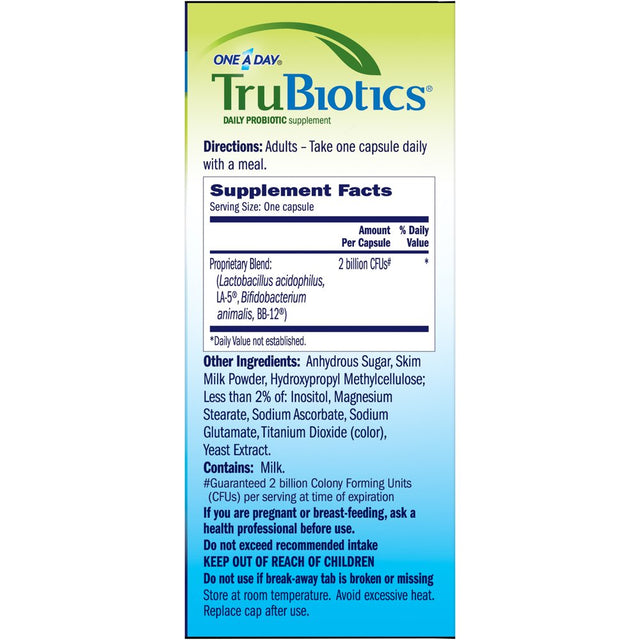 One a Day Trubiotics, Daily Probiotic Supplement for Digestive and Immune Health*, 45-Capsule