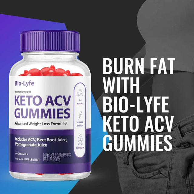 (2 Pack) Biolyfe Keto ACV Gummies - Energy & Focus Boosting Dietary Supplements for Weight Management & Metabolism - Fat Burn - 120 Gummies