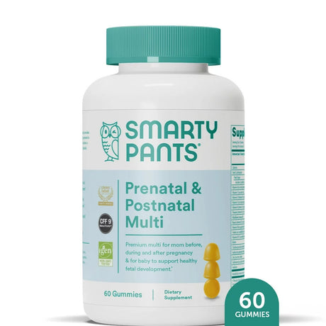 Smartypants Prenatal & Postnatal Multi Gummy Vitamins with Folate, B12 & D3- 60Ct