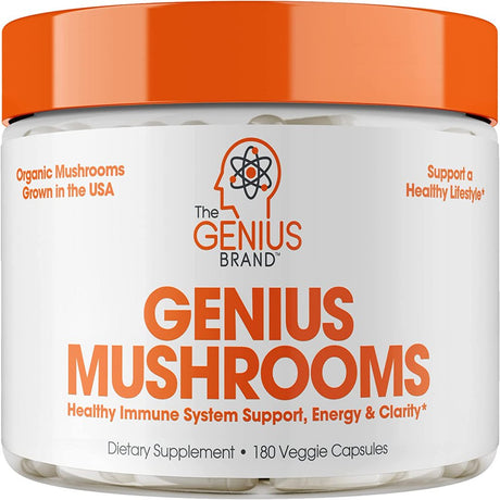 Mushroom Brain Supplement Nootropic with Lions Mane, Reishi, Codyceps for Energy & Focus, Genius Mushrooms by the Genius Brand