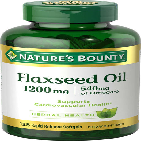 Nature'S Bounty Flaxseed Oil Softgels, 1200 Mg, 125 Ct