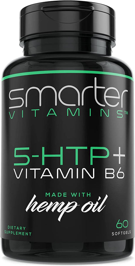 200Mg 5-HTP + Vitamin B6, Natural Stress Relaxation, Mood & Sleep Boost, Extended Time Release, 60 Softgels, 30 Servings