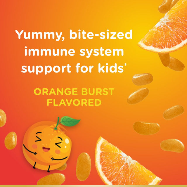 Nature'S Bounty Kids Vitamin C, D & Zinc for Immune Support Jelly Beans, Orange Burst, 80 Count