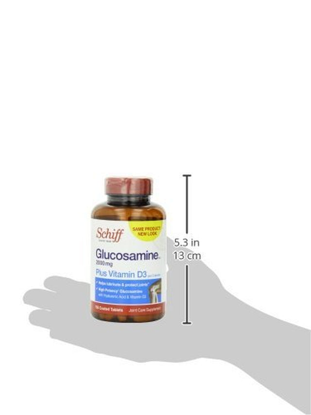 Schiff Glucosamine 2000Mg with Vitamin D3 and Hyaluronic Acid, 150 Tablets - Joint Supplement