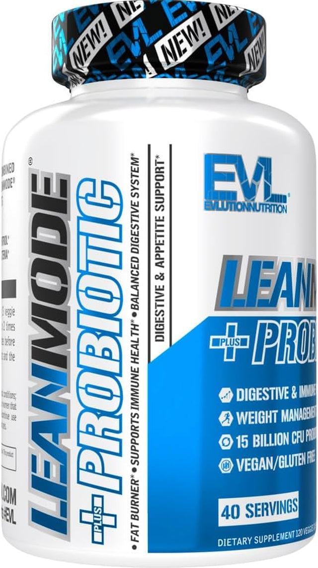 Evlution Nutrition Leanmode + Probiotic, Advanced Probiotic Capsule Supplement, 15 Billion Cfus per Serving, Digestive Support & Gut Health (40 Servings)