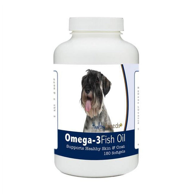 Healthy Breeds 840235185055 Standard Schnauzer Omega-3 Fish Oil Softgels, 180 Count