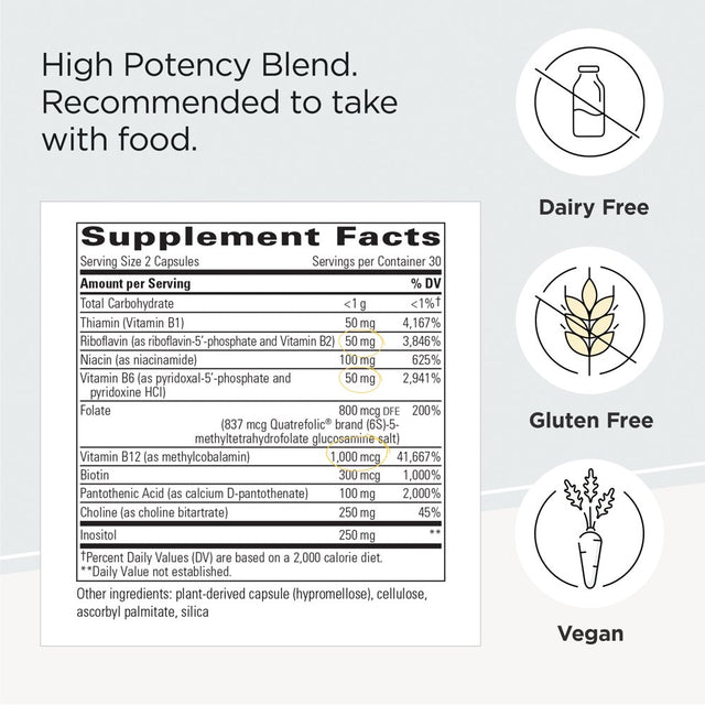 Integrative Therapeutics - Active B-Complex - Cellular Energy Production*- with 8 B-Vitamins, Vitamin B12, Folate, Choline - 60 Capsules
