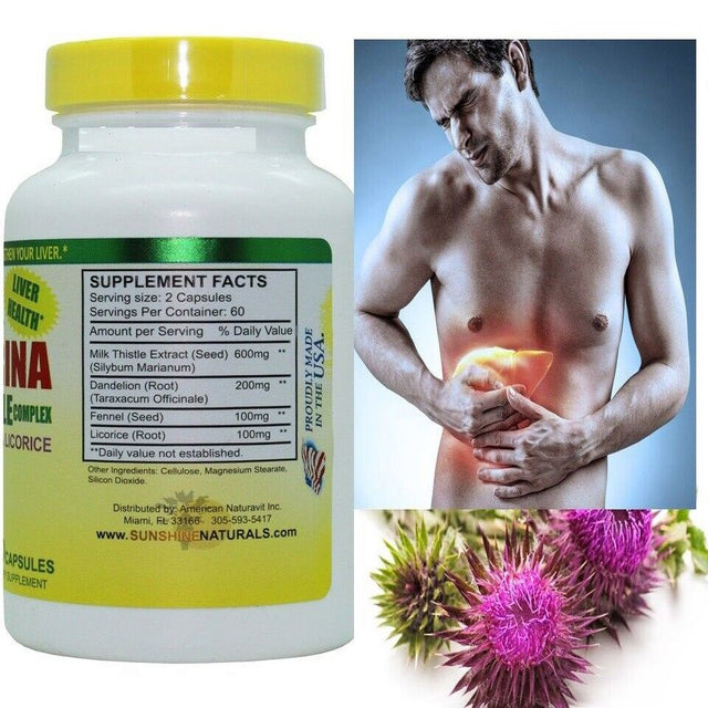 SILIMARINA MILK THISTLE Complex Liver Health Support Liver Cleanse Detox - 120 Capsules