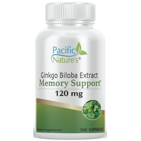 Ginkgo Biloba Extract 120 Mg Memory Support by Pacific Nature’S for Mental Alertness and Healthy Brain Function* 240Ct