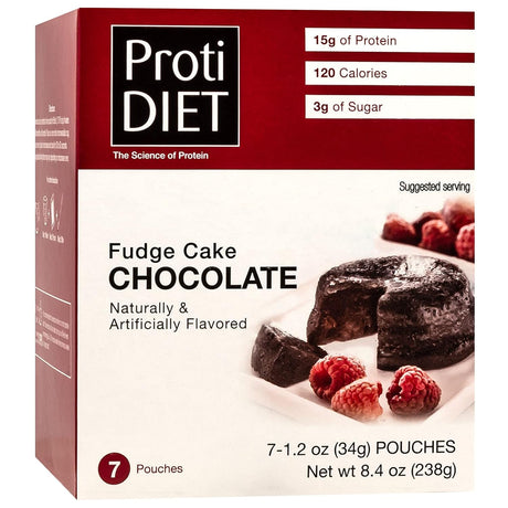 Protidiet Dessert - Chocolate Fudge Cake - 7 Servings - High Protein 15G - Low Calorie - Low Fat - Ideal Protein Compatible