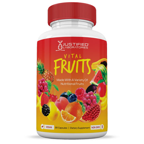 Vital Fruits and Veggies Supplement Whole Food Red & Green Superfoods Non GMO Vegan Friendly 90 Veggie Capsules per Bottle 20 Bottles