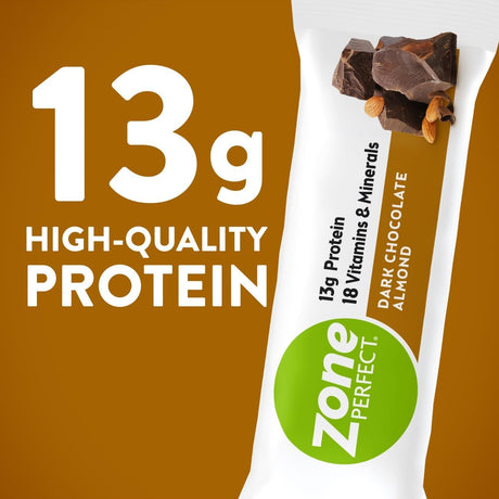 Zoneperfect Protein Bars, 12G Protein, 18 Vitamins & Minerals, Nutritious Snack Bar, Dark Chocolate Almond, 36 Bars