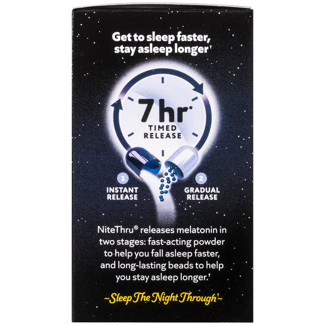 Nitethru Advanced Sleep Aid, Melatonin Dietary Supplement, 30 Capsules