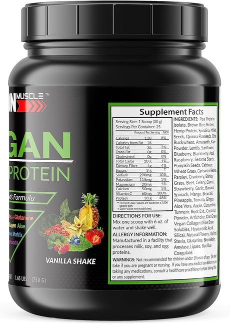 Opto Vegan Super Protein- Vanilla | Vegan Protein | Plant Based Protein | Hemp, Pea, Brown Rice | Greens | Antioxidants