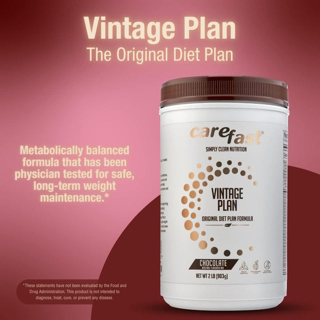 Vintage Plan Meal Replacement Mix - Chocolate - 21 Serving Weight Loss Powder - 15G Protein - 3G Fiber - 24 Vitamins & Minerals 2 Lb Protein Shake Smoothie