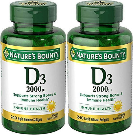 Nature'S Bounty Vitamin D-3, 2000 Iu, 480 Softgels (2 X 240 Count Bottles)