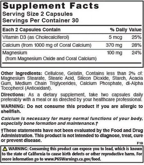 Nature'S Blend Coral Calcium Okinawa 1000 Mg with Vitamin D3 200 IU | Calcium Supplement | Bone Strength Calcium and Magnesium | Gluten Free | Organic Calcium Supplement for Women | Pills for Bones