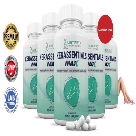 (5 Pack) Kerassentials Max 40 Billion CFU Probiotic Nail Support 300 Capsules